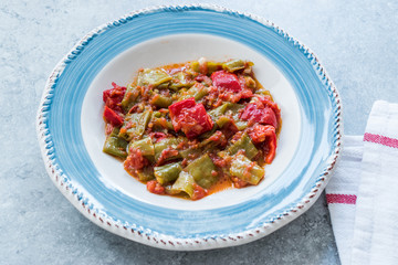 Turkish Green Pepper with Tomato Sauce / Biber Yaglamasi.