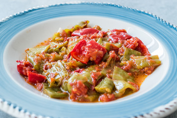 Turkish Green Pepper with Tomato Sauce / Biber Yaglamasi.