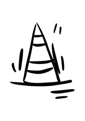Outline road traffic cone icon illustration symbol