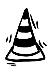 Outline road traffic cone icon illustration symbol