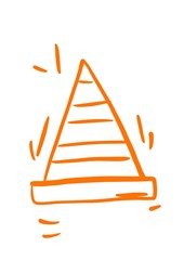 Outline road traffic cone icon illustration symbol