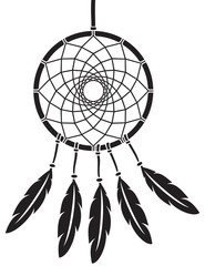 native american indian talisman dreamcatcher vector illustration