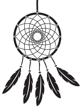 native american indian talisman dreamcatcher vector illustration