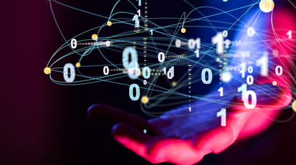 hand open in dark backgroubd