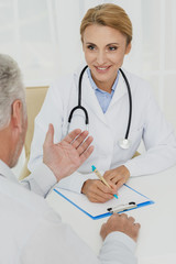 Doctor having a conversation with patient