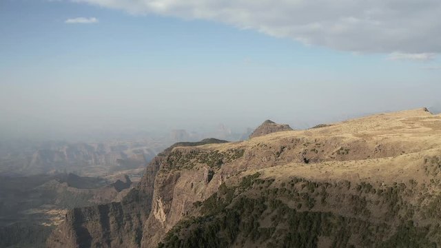 Aerial Shot Of Simien Mountains And Cliffs In Ethiopia