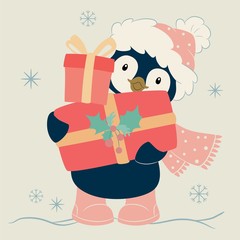 Christmas cute penguin