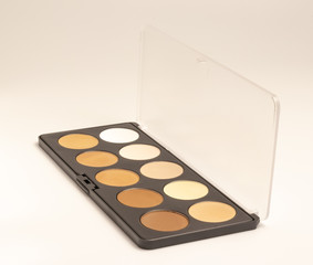 palette of shadows lies on a white background