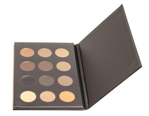 palette of shadows lies on a white background