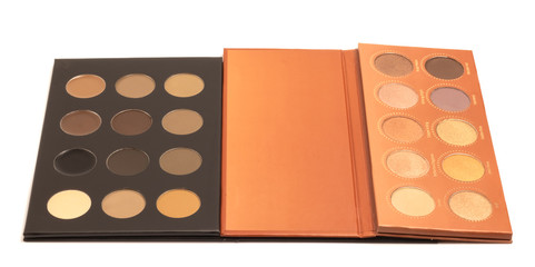 palette of shadows lies on a white background