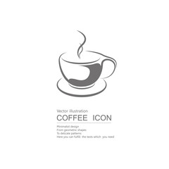 Vector drawn coffee. Isolated on white background.