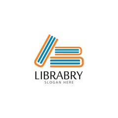 Library logo vector icon illustration design 
