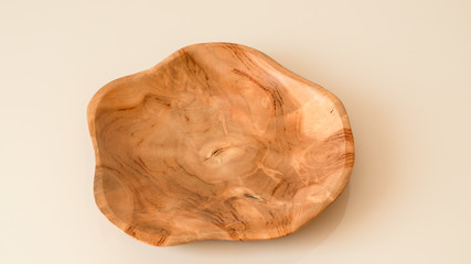 Handmade teak wooden fruit bowl. Souvenir from Bali