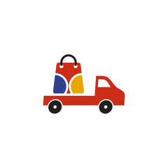 Delivery car icon logo design vector template