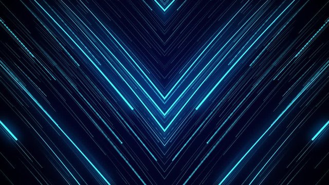 blue neon light abstract visual geometry motion graphic technology digital concept