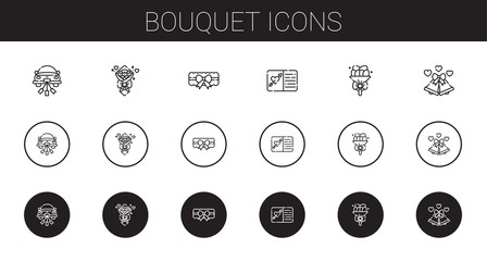 bouquet icons set