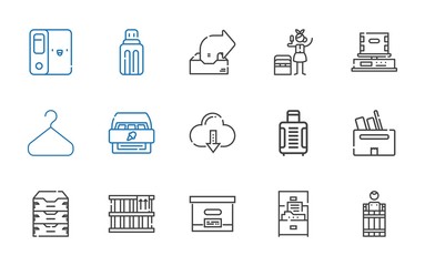 storage icons set