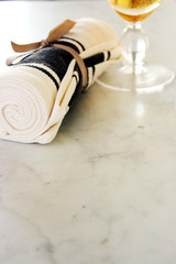 glass with napkin