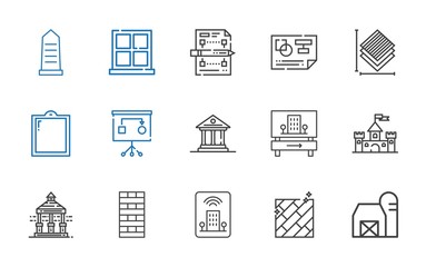 architecture icons set