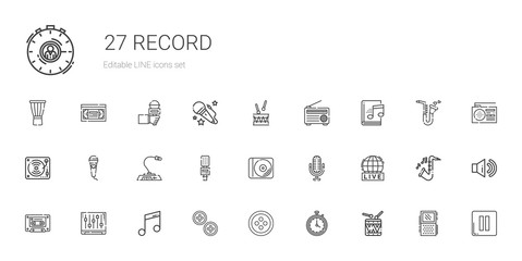 record icons set