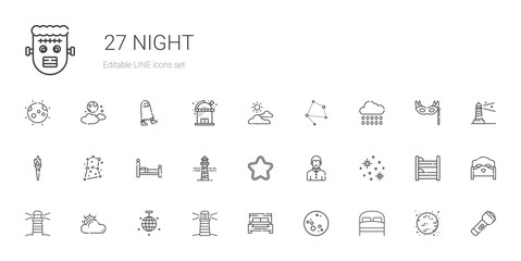 night icons set