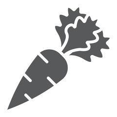 Carrot glyph icon, fruits and vegetables, veggie plant sign, vector graphics, a solid pattern on a white background.