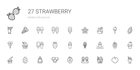 strawberry icons set
