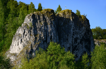 Pater und Nonne Felsenpaar Iserlohn Kalkfelsen Letmathe Lenne Ufer Sage Kreuz Sauerland Kalkstein...