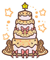 R:メルヘンなウェディングケーキ春