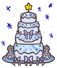 R:メルヘンなウェディングケーキ冬