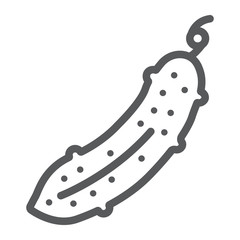 Cucumber line icon, fresh and vegetable, vitamin sign, vector graphics, a linear pattern on a white backgrond.