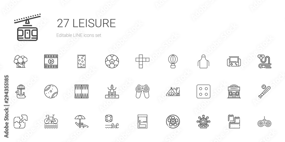 Sticker leisure icons set