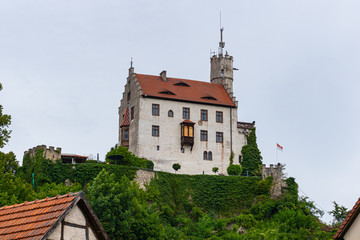 Fototapeta premium Franconian Switzerland, a picturesque region in Bavaria, is known for its unique natural landscape characterized by majestic cliffs, caves and castles. 