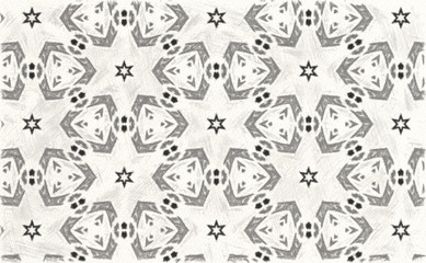 Fototapeta premium Black and white Repetitive pattern background. Vintage decorative elements. Picture for creative wallpaper or design art work.