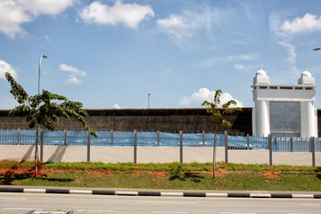 View of the main gate of the former Changi Prison