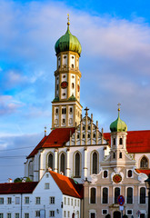  View to the Basilica of SS. Ulrich and Afra in the city of  Augsburg, Germany