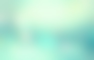 Light green turquoise clear blur background. Delicate flare. Formless silhouette. Brilliance outside abstract illustration.