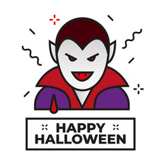 Dracula illustration - Happy halloween icon	
