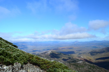 landscape with mountains and clouds