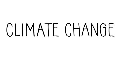 Climate Change lettering. Hand drawn vector sign.