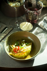 Roasted cabbage with chili pepper