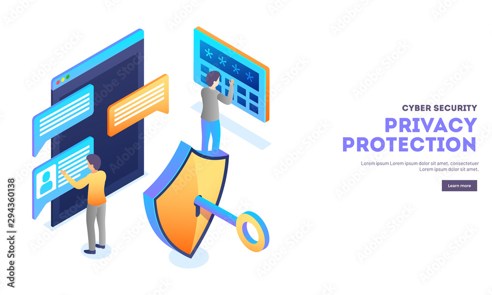 Canvas Prints technology security concept. privacy cyber security background.