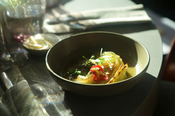 Roasted cabbage with chili pepper