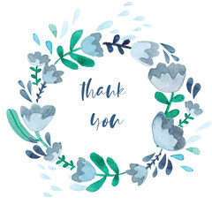 beautiful card with watercolor lettering and flowers