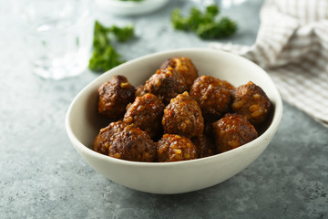 Homemade meatballs with fresh parsley
