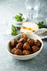 Homemade meatballs with fresh parsley