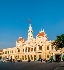 Fototapeta na wymiar Vietnam, Ho Chi Minh City, People's Committee Building facade