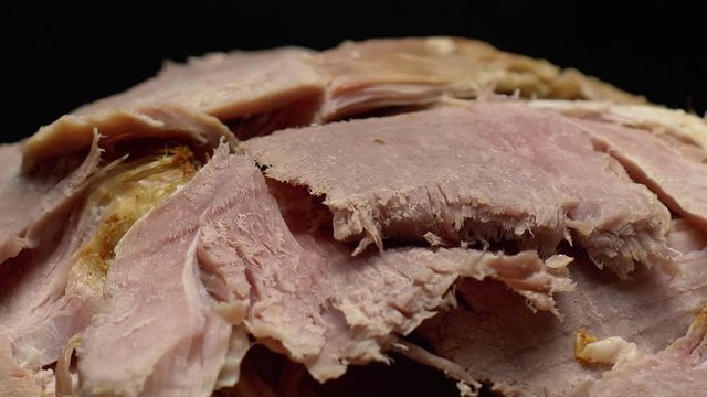 Easter cooked ham sliced on a plate