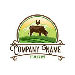 Obraz premium Grass Farm Logo, Farm Logo