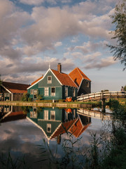 Traditional Houses in Zaanse Schans near Amsterdam, Netherlands